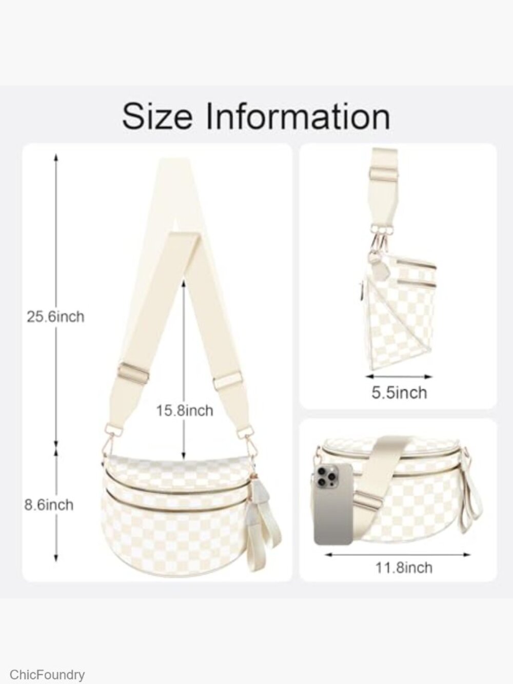Large Nylon Crossbody Bag Fanny Pack Expandable Extra Strap - Picture 6 of 7